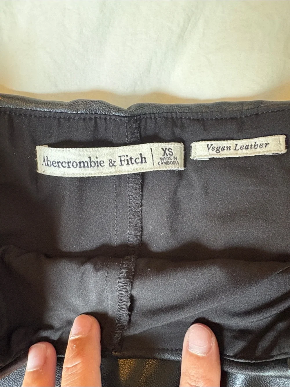 A&F Black Vegan Leather Mini Skort